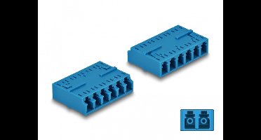 Delock Optical Fiber Coupler HD LC Hexaplex female to LC Hexaplex female blue