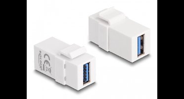 Delock Keystone Module USB 3.0 A female to USB 3.0 A female white (1:1)