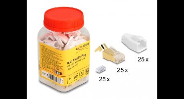 DeLOCK 67018 kabel-connector RJ45 Goud, Wit