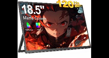 UPERFECT Portable Monitor 185E04 18.5" FHD 120Hz draagbaar monitor IPS 100% sRGB draagbaar scherm with Dual USB-C/VESA Mount,for Laptop/Switch/MacBook (VESA Mount )