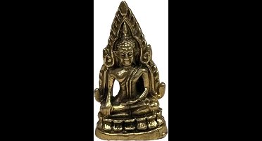 Thaise boeddha op lotus - Bronzen beeldje klein