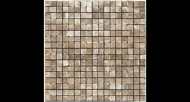 Zelfklevende Mozaïek Tegel - Afimona Mini Blokjes - Geborsteld Brons - 265x265x4mm