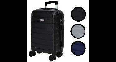 Leonardo Handbagage Koffer - Reiskoffer Handbagage - Reis Trolley - Cijferslot - 52 x 34,5 x 20 cm - Zwart