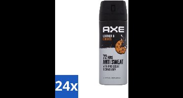 Axe - Deodorant Spray - 72hrs Anti Sweat - Leather & Cookies - 150 ml - Voordeelverpakking - 24 stuks