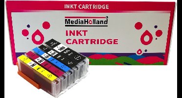 MediaHolland - Huismerk Inkt Cartridges geschikt voor Canon CLI581-PGI580 Printers - Set van 5 Stuks - 5 Kleuren - Geschikt voor Canon Inktpatronen, Cartridge