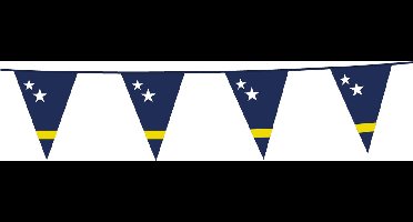 2x Vlaggenlijn Curacao 10 Meter - Voetbal EK WK Landen Land Feest Versiering Decoratie