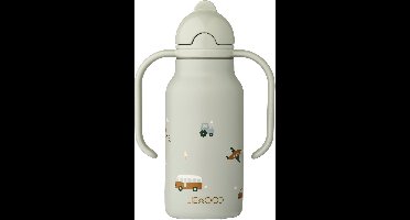 Liewood Kimmie Kinderdrinkfles - Vehicles / Dove Blue