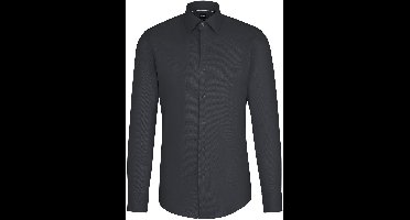 BOSS Hank slim fit overhemd - twill - grijs - Strijkvriendelijk - Boordmaat: 42