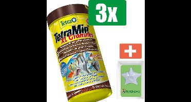 Tetra Tetramin xl granules 250 ml - 3 stuks - Vissenvoer - Aquarium - Inclusief PetsHome Zuurstofsteen