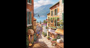 Schilderen Op Nummer Volwassenen - Do It Yourself Paintings - Historic Town - – Inclusief Penselen – Canvas Schildersdoek Zonder Frame – Kleuren op Nummer – 50x40cm