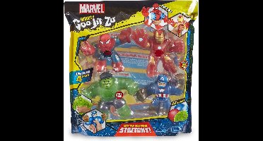Goo Jit Zu Marvel superhelden set - 4 stuks - Spider-Man - Iron Man - Hulk - Captain America