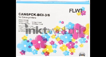 FLWR - Inktcartridge / BCI-6 / Multipack Zwart & Kleur - Geschikt voor Canon