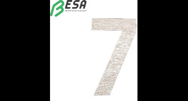 Huisnummer Fuji 50mm INOX nummer = 7 inclusief dubbelzijdige tape