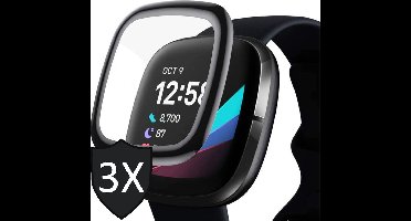 Screenprotector geschikt voor Fitbit Versa 3 - Full Screen Protector - 3 Stuks