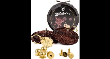 Quick shoelaces - Met één hand veters strikken - Prestige - Gecoat met een laagje 24k goud - Prestigo - Schoenveter met fixatie rond - Bruin met glitter
