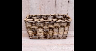 Vensterbankmand - Langwerpig - Lengte 60cm - Riet - Rotan - Grey - Met plastic voering