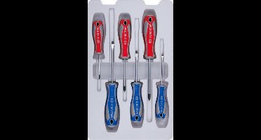 Sleuf- en PHILLIPS®-schroevendraaierset-31116MR - 6 stuks - KING TONY