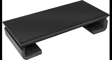 LogiLink monitorstandaard, in breedte verstelbaar, 3x USB, zwart
