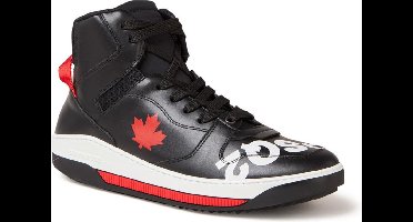 Dsquared2 Barkley sneaker met logo van kalfsleren details - Zwart - Maat 40