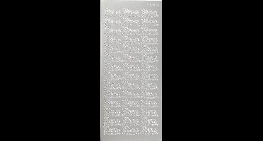 Stickers Zilver - Menu Stickers - Zelfklevende Kaarten Stickervellen - DIY Tafeldecoratie & Scrapbooking - 10x23 cm