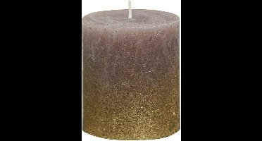 Metallic Rustieke stompkaars Fading goud 80/68 Taupe