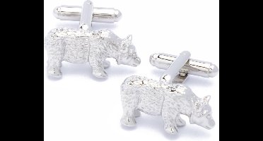 Manchetknopen - Beer Beren Gedetailleerd Zilverkleurig