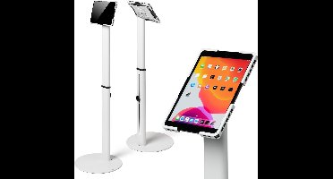 Tabdoq universele verstelbare tablet vloerstandaard, geschikt voor vrijwel elke tablet van 10 tot 13 inch, wit
