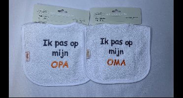 Slab met tekst | funnies | ik pas op mijn opa | ik pas op mijn oma | eten en drinken | slabbetjes | opa en oma