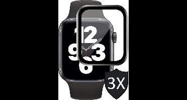 Screenprotector geschikt voor Apple Watch SE 40 mm - Full Screen Protector Glas - 3 Stuks