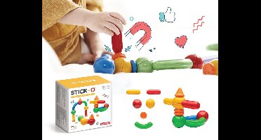 Stick-O Basic Set - 10 onderdelen - magnetisch speelgoed - speelgoed 1 jaar - peuter speelgoed jongens en meisjes - baby speelgoed - speelgoed jongens 2 jaar