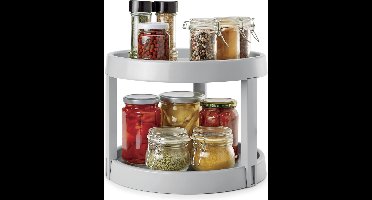 Metaltex - Kruidenrek Staand Draaibaar - Keuken Organizer - Kruidenrek - 2 Etages - Kunststof - 28x21 cm