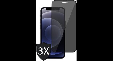 Privacy Screenprotector geschikt voor iPhone 12 Mini - 3x FullGuard Screen Protector