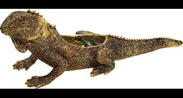 Wants&Needs Bloempot Iguana Polyresin Goud 14.8 X 14.2 X 44.2
