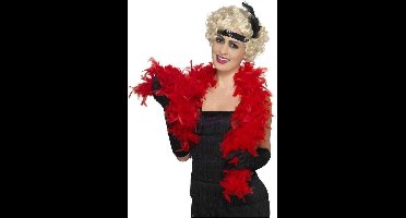 Carnaval Verkleed veren boa - rood - 150 cm - carnaval accessoires - Feestartikelen
