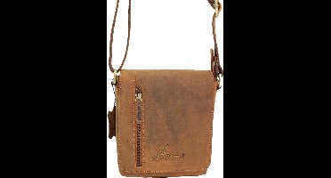 Hunters / Me Prom tas - Leren Schoudertas / crossbody tas / Nektas - Buffel Leer - Heren tas / Dames tas -  Bruin / Cognac