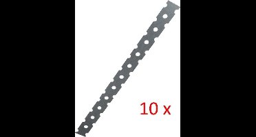 Lijmkoppelstrip - Verzinkt - 30 x 2.2 cm - 0.7 mm dik - 10 stuks