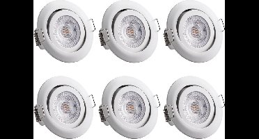 Monzana Spotjes Krog - 6 Stuks LED Dimbaar Draaibaar - Wit