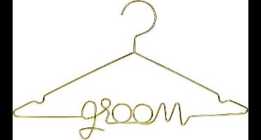 Metalen Kledinghanger voor Bruidegom - GROOM - Goud - 45 x 27 cm