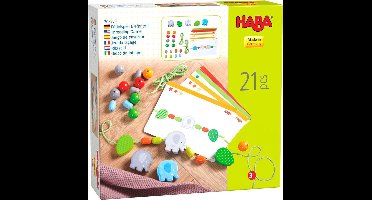 Haba Rijgspel Olifanten Junior 15,3 X 15,3 Cm Hout 21-delig