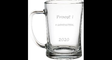 Bierpul met passende tekst voor 2021-2022 - uniek cadeau 2021-2022 Logo of tekening ook mogelijk