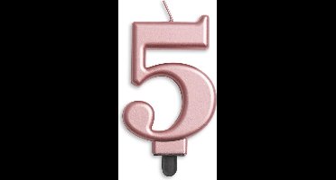 Wefiesta Verjaardagskaars Cijfer 5 Wax 7,8 Cm Roségoud