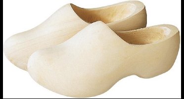 VV Houten Klomp Volwassen Maten Wit Geschuurd | Gevavi | Maat 26,5 cm