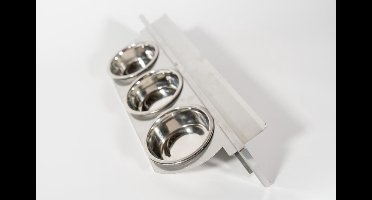 Black Beauty Vogel Voederdraaiplateau in RVS – 3 rvs bakken