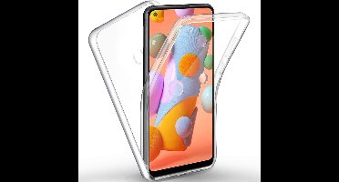 Ntech -Dual TPU Case 360° Hoesje 2 in 1 Case - Hoesje Geschikt Voor Samsung Galaxy A20S Transparant