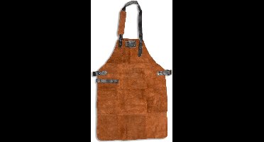 Leren Schort Suede | LICHT BRUIN (Cognac) | BBQ Schort - Lederen Kookschort – Keukenschort - 81x56 cm