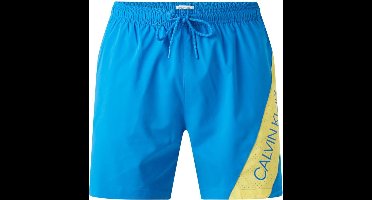 Calvin Klein Zwembroek met mesh en logoprint - Blauw/ Geel - Maat M