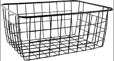 Svenska Living Opbergmand - zwart - industriële draadmand - 18 x 24 x 10 cm - kastmandje