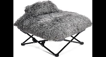 Napzzz Honden katten mand Ligstoel Fuzzle met Kussen - Grijs 72 x 72 x 18 cm