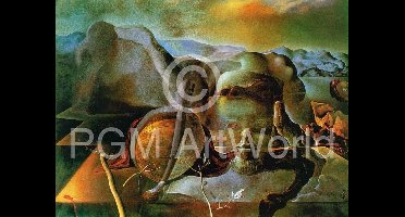 Kunstdruk Salvador Dali - L'enigme sans fin, 1938 80x60cm