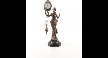 Bronzen beeld - Vrouw - Tafelklok - 33,5 cm hoog